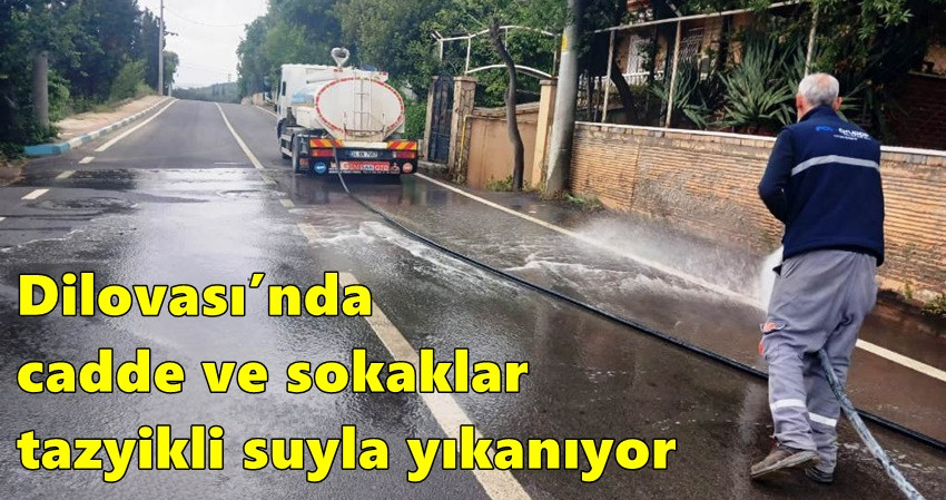 Dilovası’nda cadde ve sokaklar tazyikli suyla yıkanıyor