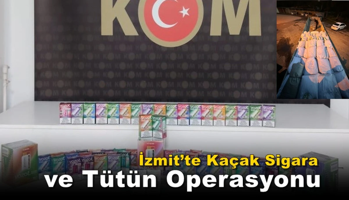 İzmit’te Kaçak Sigara ve Tütün Operasyonu: 2000 Kg Kıyılmış Tütün Ele Geçirildi